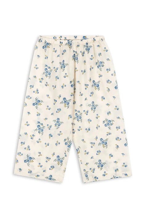 Konges Sløjd spodnie bawełniane dziecięce PACEY PANTS GOTS kolor beżowy wzorzyste KS105023