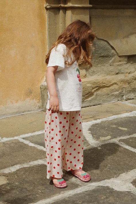 Dětské bavlněné kalhoty Konges Sløjd VIVO PANTS GOTS béžová barva, KS105127