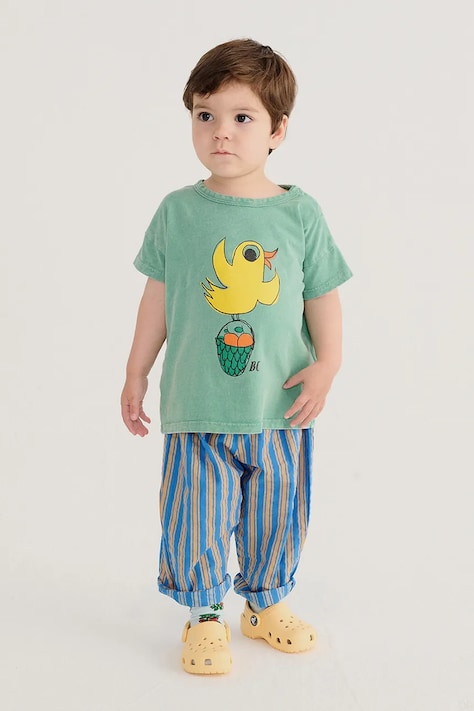 Detské bavlnené nohavičky Bobo Choses New Hairline modrá farba, vzorované, B126AB072