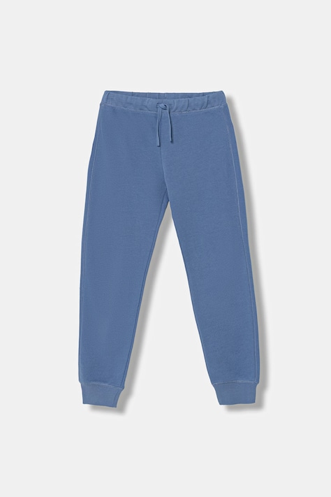 United Colors of Benetton spodnie dresowe bawełniane dziecięce kolor niebieski gładkie 3J68CF058