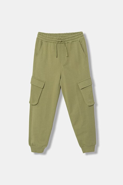 United Colors of Benetton spodnie dresowe dziecięce bawełniane zielone 3NBMCF06I