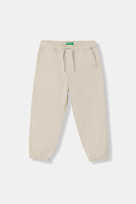 United Colors of Benetton spodnie dziecięce beżowe high waist 4T48GF02R