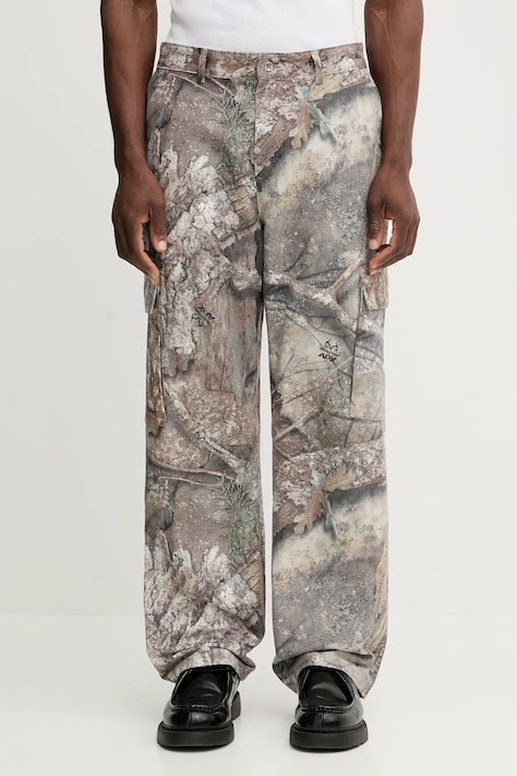 Бавовняні штани Represent Real Tree Camo колір бежевий фасон cargo MLM100331.55