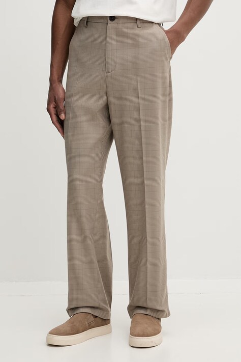 Les Deux spodnie garniturowe męskie Randall brązowe regular waist 1001466