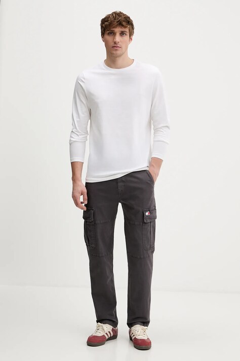 Tommy Jeans spodnie męskie kolor szary w fasonie cargo DM0DM22651