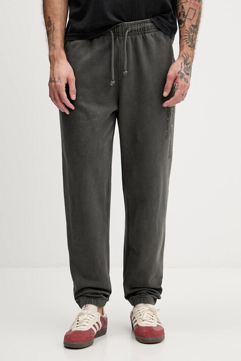 Tommy Jeans spodnie dresowe bawełniane męskie kolor szary melanżowe DM0DM22360