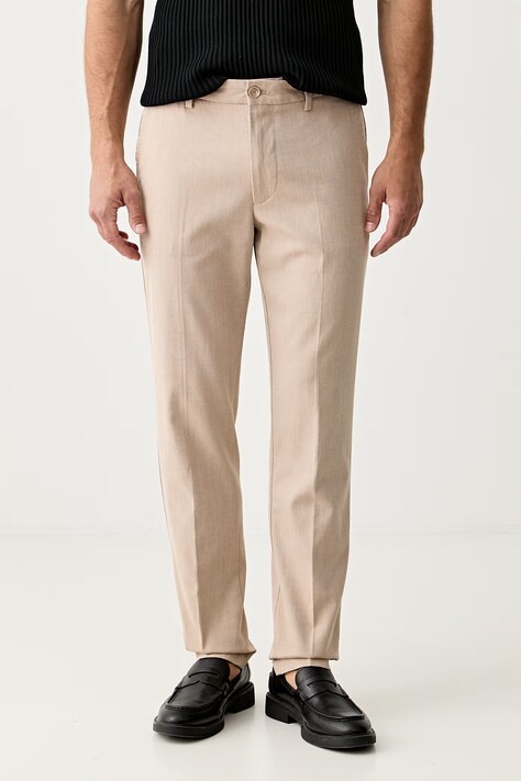 BOSS pantaloni slim fit pentru bărbați cu bumbac H-Kaiton1 bej regular waist 50553813