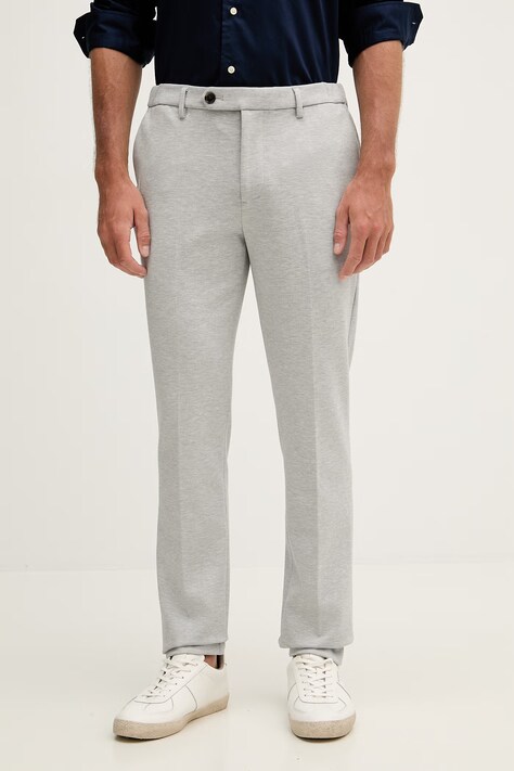 Tommy Hilfiger oblekové nohavice pánske sivé regular waist MW0MW41787