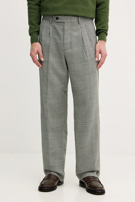 Tommy Hilfiger spodnie wełniane kolor zielony MW0MW42580