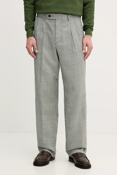 Tommy Hilfiger spodnie wełniane kolor zielony MW0MW42580