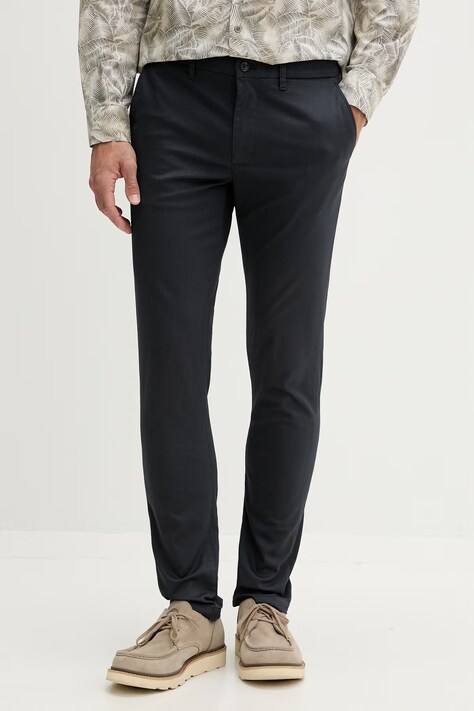 Tommy Hilfiger spodnie slim fit męskie z bawełną granatowe