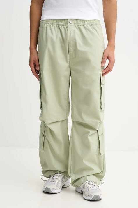 Hugo Blue spodnie bawełniane Remo261 męskie kolor zielony w fasonie cargo 50552999