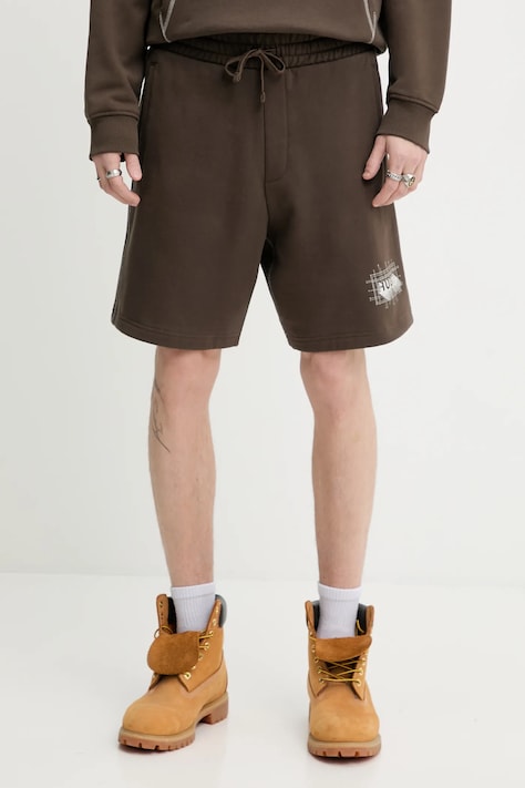 Βαμβακερό σορτσάκι Hugo Blue ανδρικό, χρώμα: καφέ, 50553499