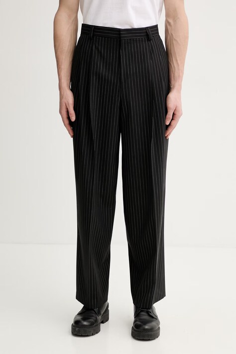 HUGO spodnie z dodatkiem wełny Fedix251 męskie kolor czarny proste 50554660