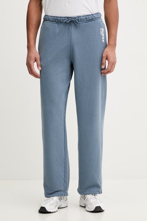 Guess spodnie bawełniane NAWAT męskie kolor niebieski gładkie Z6RB07 KD371