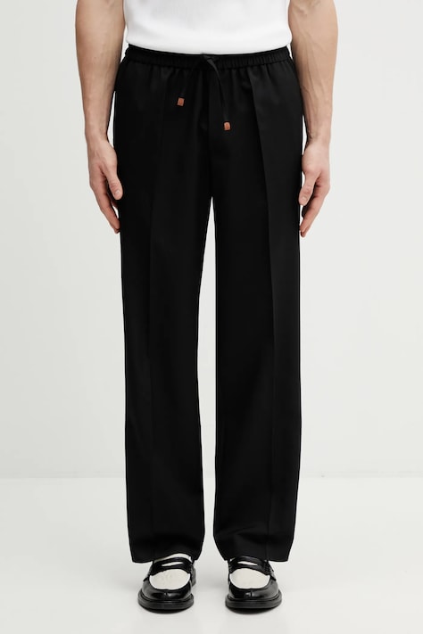 Drôle de Monsieur spodnie z dodatkiem wełny Pantalon Droit męskie kolor czarny proste J.BP191.PL127.BL