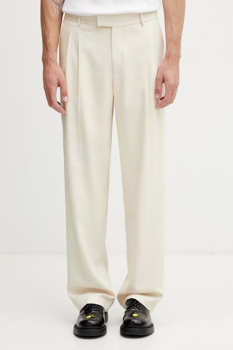 Drôle de Monsieur костюмні штани чоловічі з віскозою Golfeur бежеві regular waist K-BP165-VI029-OW