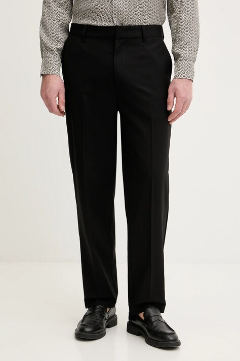 Armani Exchange spodnie z domieszką wełny męskie kolor czarny proste XM001816 AF21302