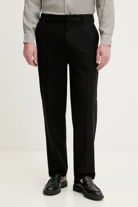 Armani Exchange spodnie z domieszką wełny męskie kolor czarny proste XM001816 AF21302