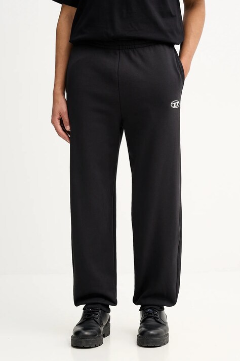 Diesel spodnie dresowe bawełniane P-MARKY-IOD męskie kolor czarny gładkie A21794.0BKBW