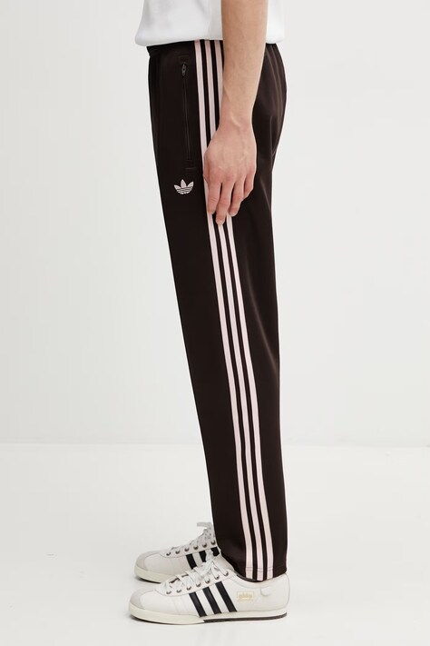 Tepláky adidas Originals Beckenbauer pánské, hnědá barva, s aplikací, KE1667