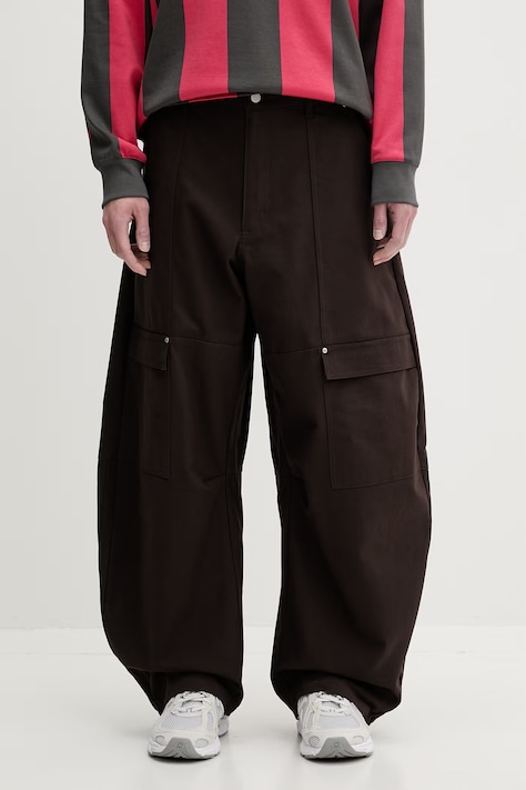 Nohavice adidas Originals hnedá farba, strih cargo, KG6442