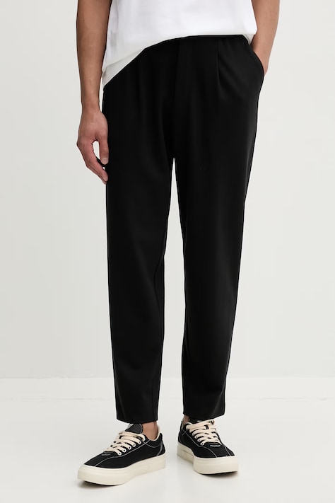 Calvin Klein hlače moške z viskozo črne srednji pas LV04LF607G