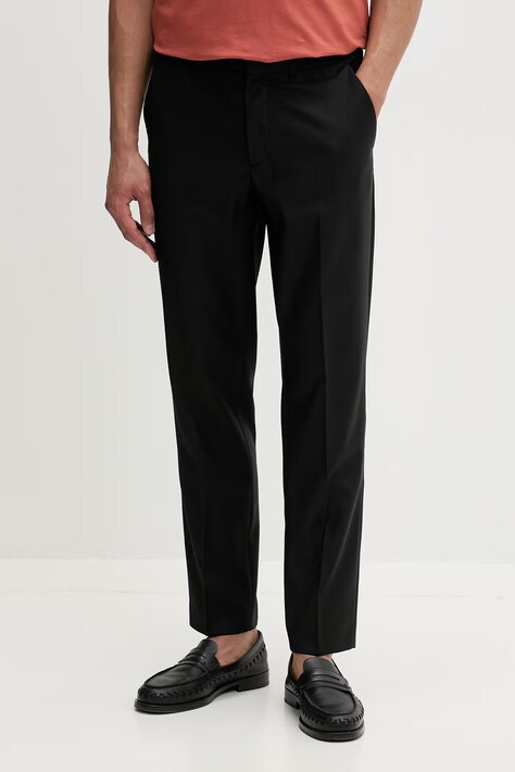 Calvin Klein Παντελόνι ανδρικό με μαλλί μαύρο LV04LF623G