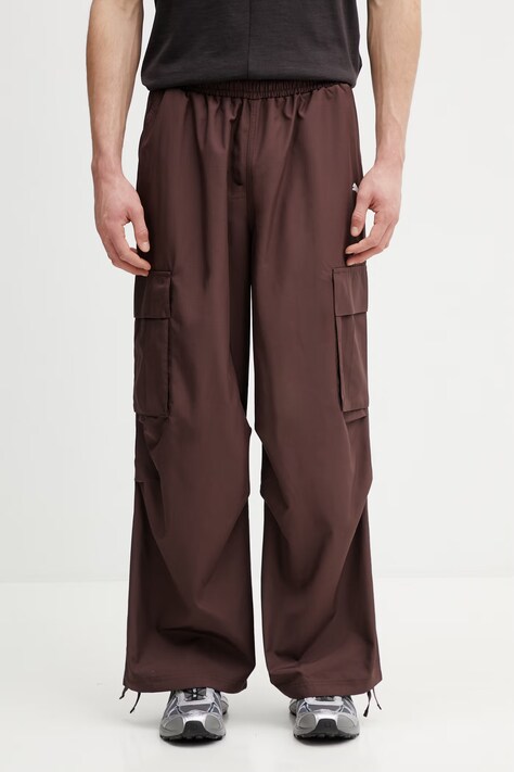 Puma Future spodnie dresowe męskie brązowe high waist 633033