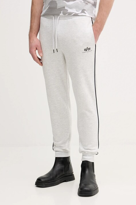 Alpha Industries spodnie dresowe Track Jogger SL męskie kolor szary melanżowe 156374