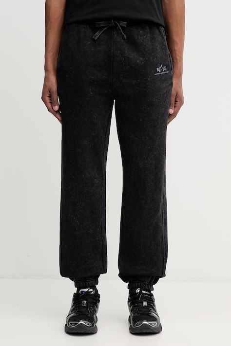 Alpha Industries Vintage Basic Jogger SL spodnie dresowe z bawełną męskie czarne regular waist 258361