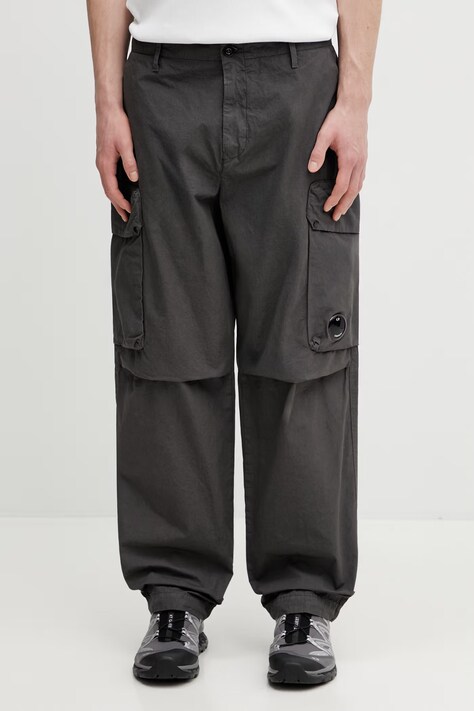 C.P. Company pamut nadrág szürke, egyenes, 20CMPA128A110325G