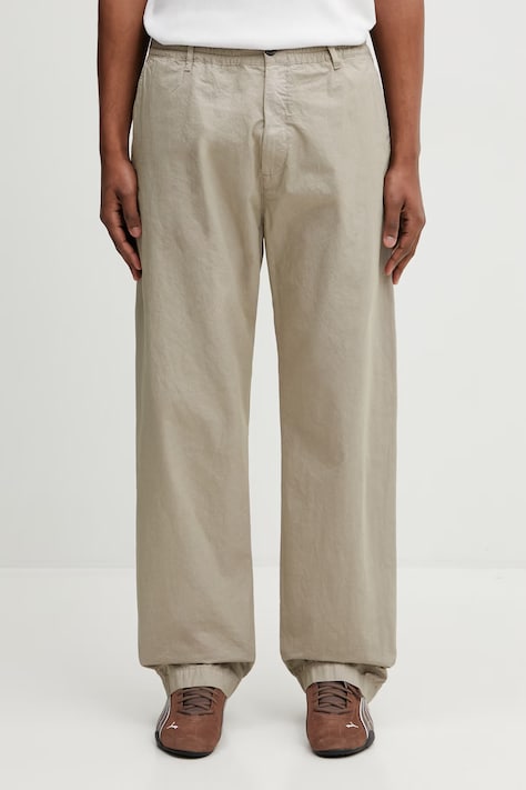 Bavlněné kalhoty C.P. Company pánské, béžová barva, 20CMPA158A110325G