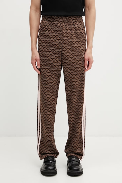 adidas Originals Firebird spodnie dresowe męskie brązowe regular waist KE1678