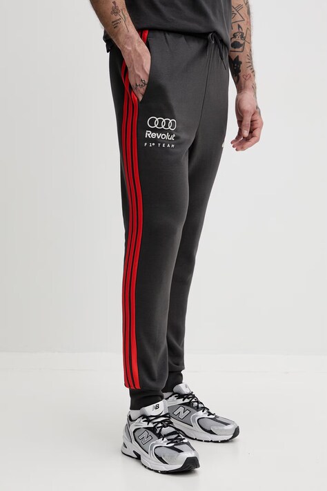 adidas spodnie dresowe męskie x Audi szare regular waist KE6783