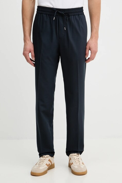 Sisley spodnie z domieszką wełny męskie kolor granatowy w fasonie chinos 49B3SF05S