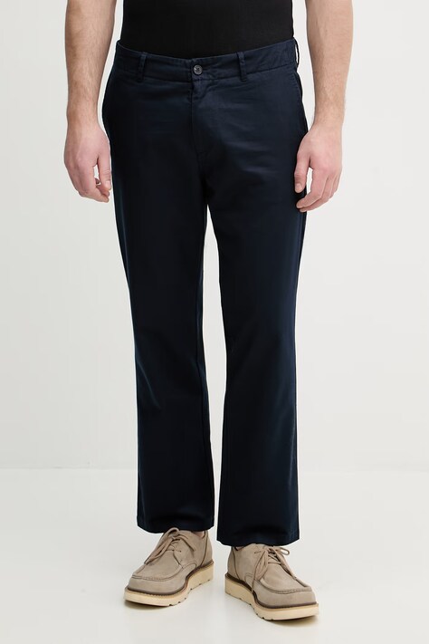 Sisley spodnie regular męskie z bawełną granatowe 4QUUSF05W