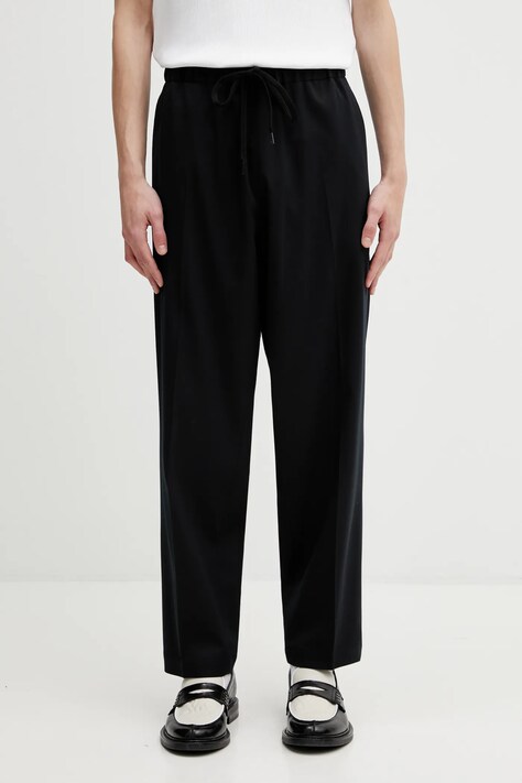 MM6 Maison Margiela spodnie z dodatkiem wełny męskie kolor czarny w fasonie chinos SH0KA0023.M35153.900