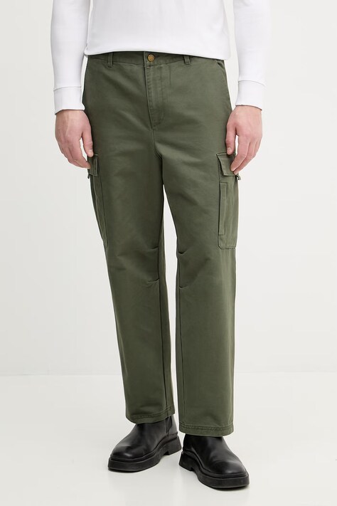 United Colors of Benetton spodnie cargo męskie bawełniane zielone regular waist 4OAEUF061