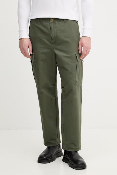 United Colors of Benetton spodnie cargo męskie bawełniane zielone regular waist 4OAEUF061