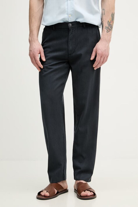 Lindbergh spodnie męskie z lyocellem granatowe regular waist 30.008031