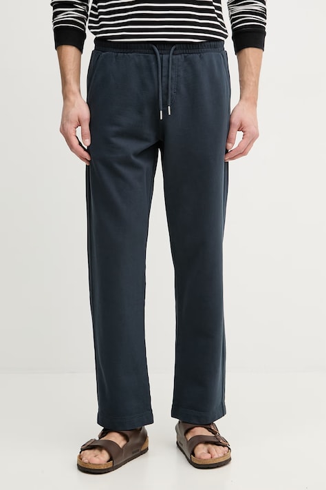 Marc O'Polo spodnie dresowe męskie bawełniane granatowe high waist 5000012727