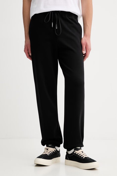 Iceberg spodnie dresowe bawełniane męskie kolor czarny gładkie B030 630A