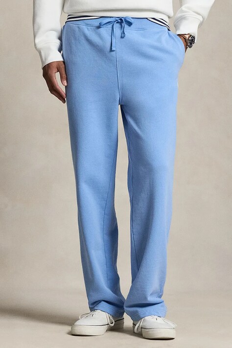 Polo Ralph Lauren spodnie dresowe męskie bawełniane niebieskie regular waist 710951756