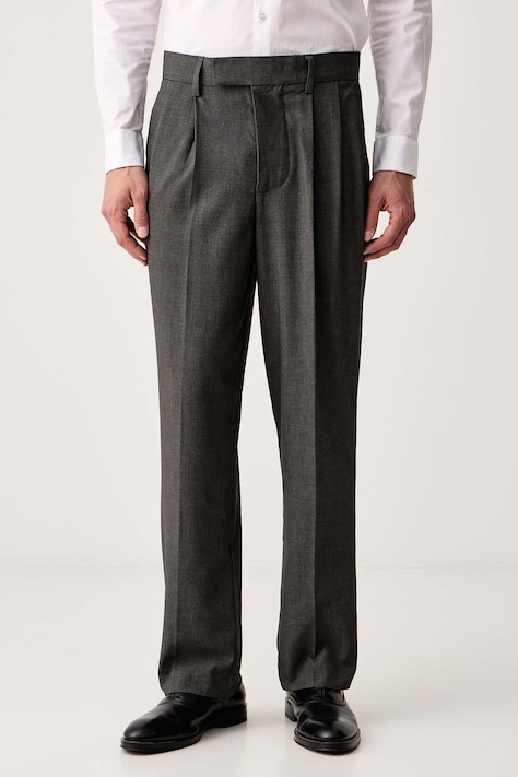Lindbergh Oblekové nohavice pánske sivé regular waist 30.01111A