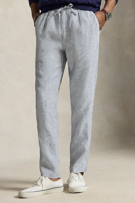 Polo Ralph Lauren παντελόνι ανδρικό λινό μπλε κανονικό 710P08270