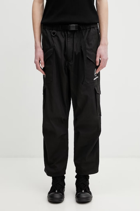 Y-3 x F1 CARGO PANTS spodnie cargo bawełniane męskie czarne regular waist KR2378