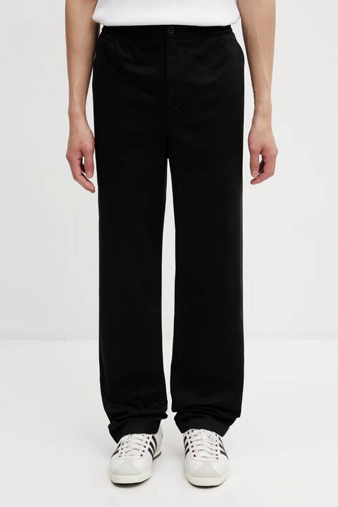 Lacoste spodnie bawełniane z elastanem męskie czarne regular waist HH1982