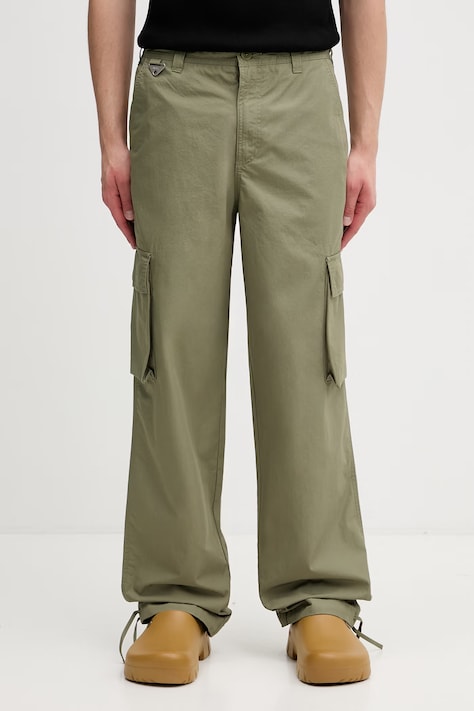 Lacoste men's cotton cargo trousers green high waist HH3245
