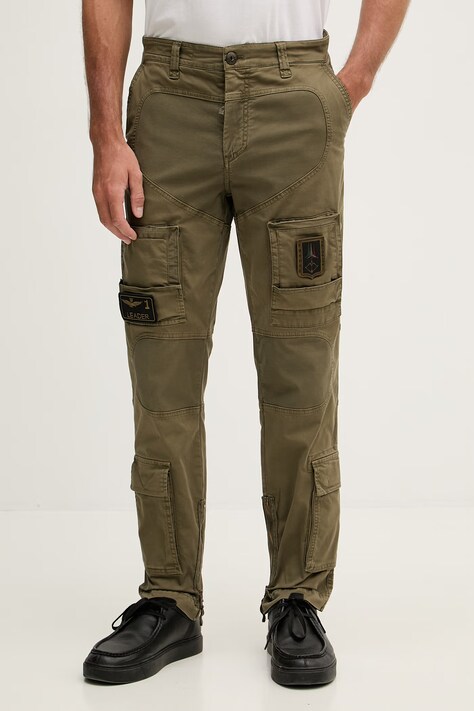 Aeronautica Militare spodnie męskie zielone regular waist PA1387UCT01493
